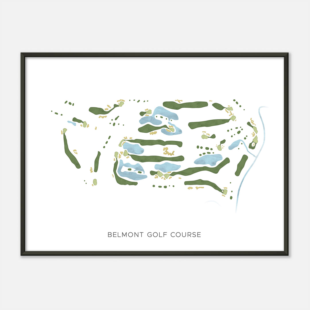 Print of Belmont Golf Course Modern Map