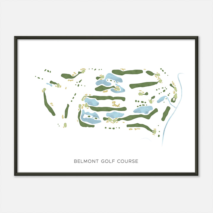 Print of Belmont Golf Course Modern Map
