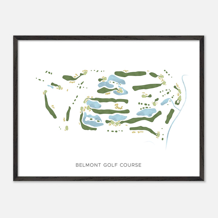 Print of Belmont Golf Course Modern Map