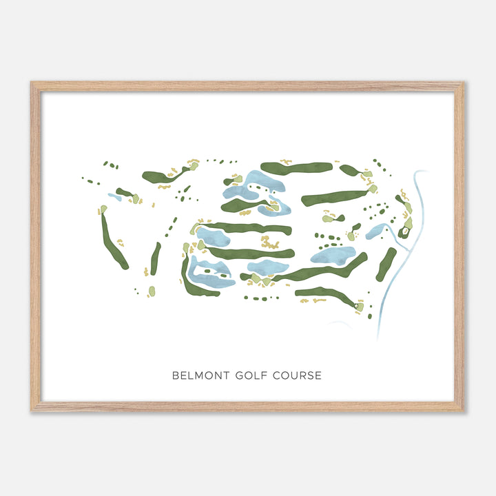 Print of Belmont Golf Course Modern Map