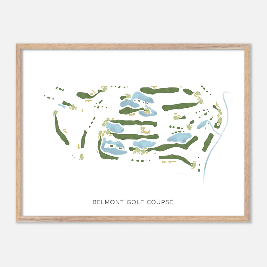 Print of Belmont Golf Course Modern Map