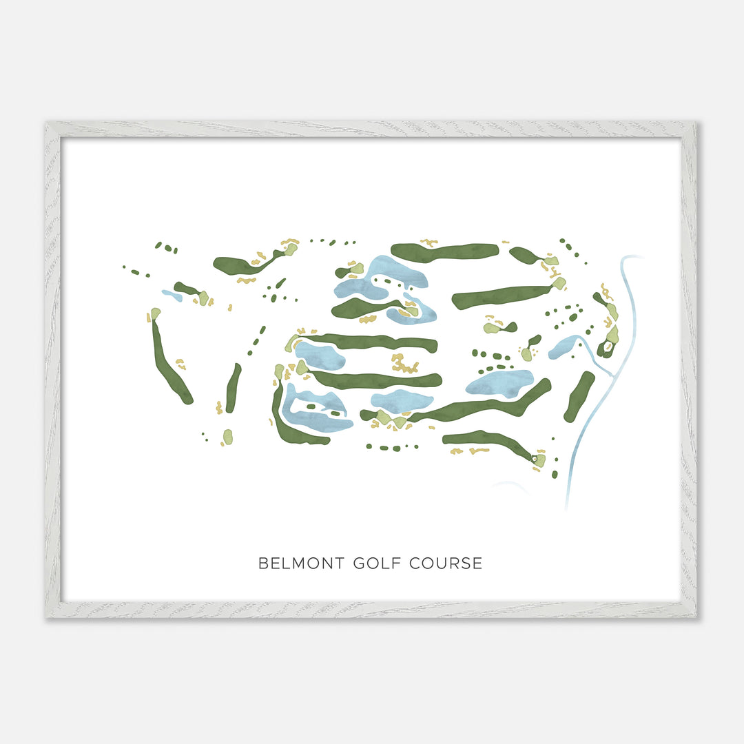 Print of Belmont Golf Course Modern Map