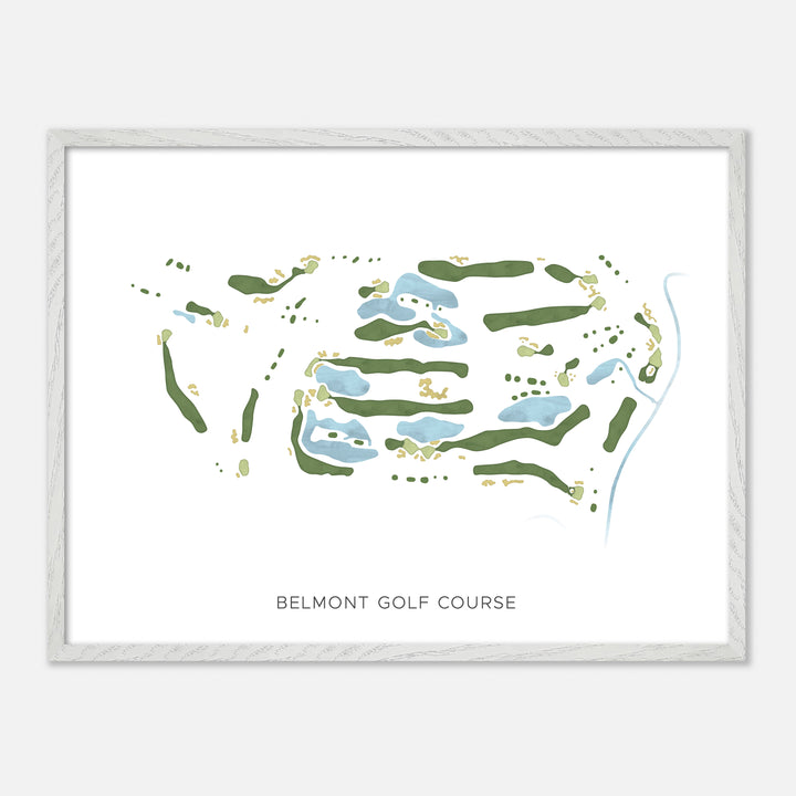Print of Belmont Golf Course Modern Map