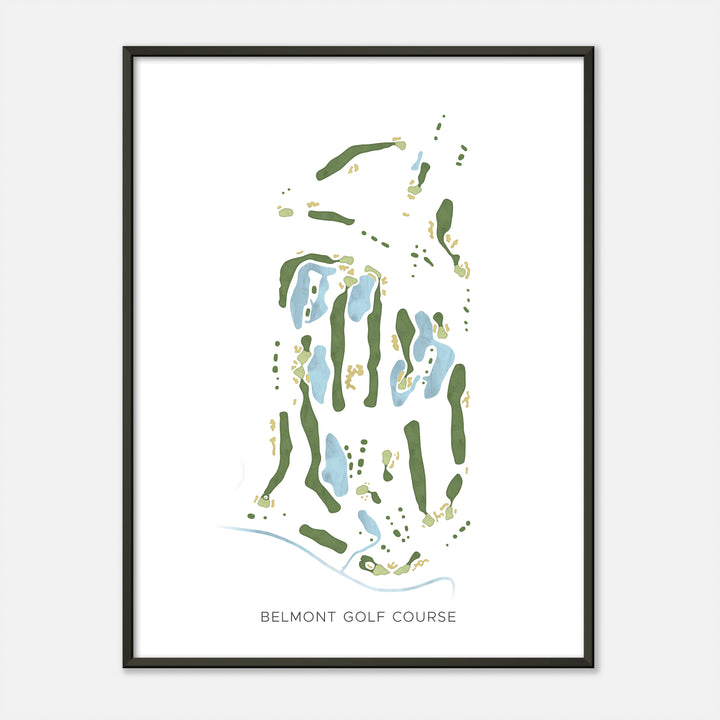 Print of Belmont Golf Course Modern Map