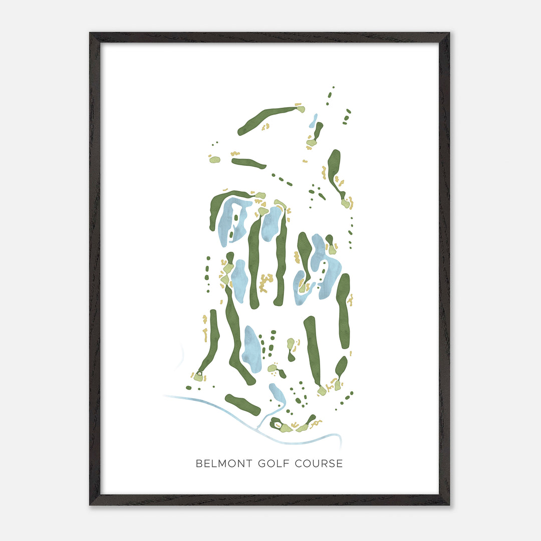 Print of Belmont Golf Course Modern Map