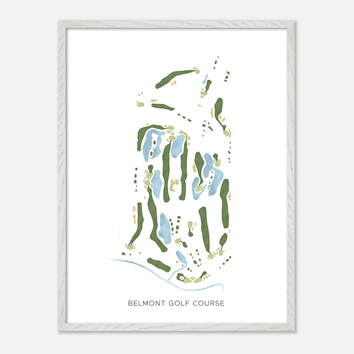 Print of Belmont Golf Course Modern Map