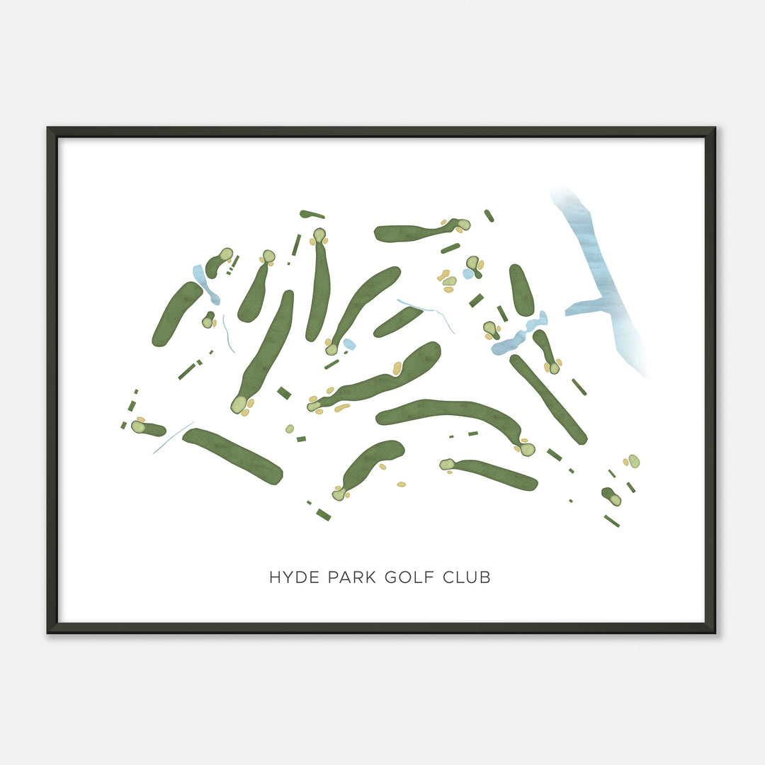 Print of Hyde Park Golf Club Modern Map