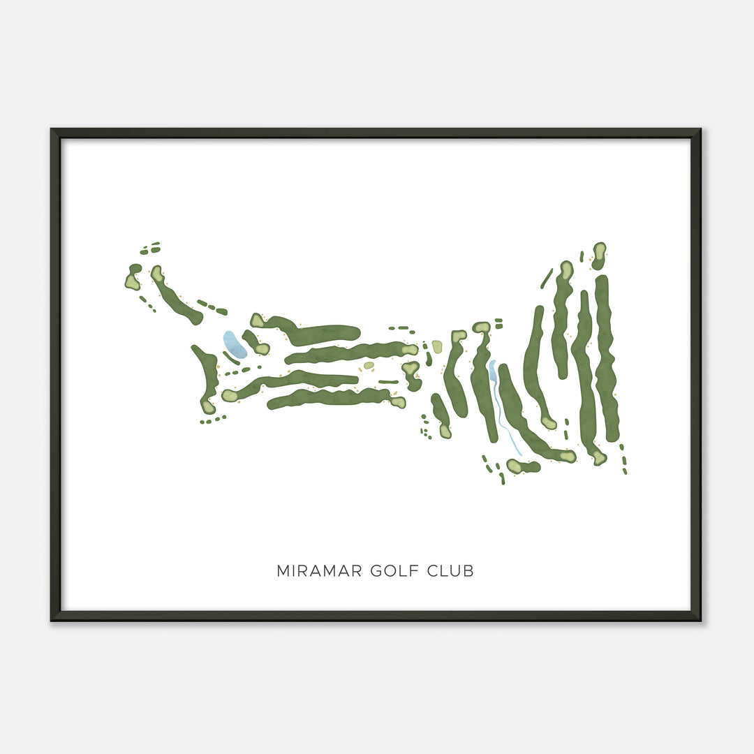 Print of Miramar Golf Club Modern Map