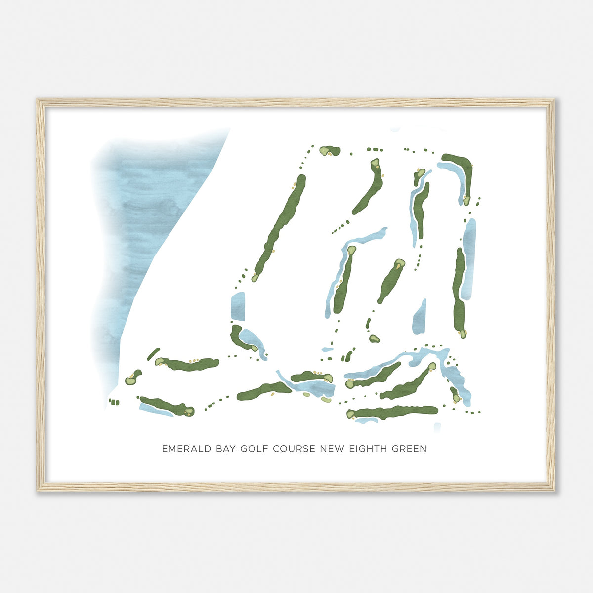Print of Emerald Bay Golf Course New Eighth Green Modern Map