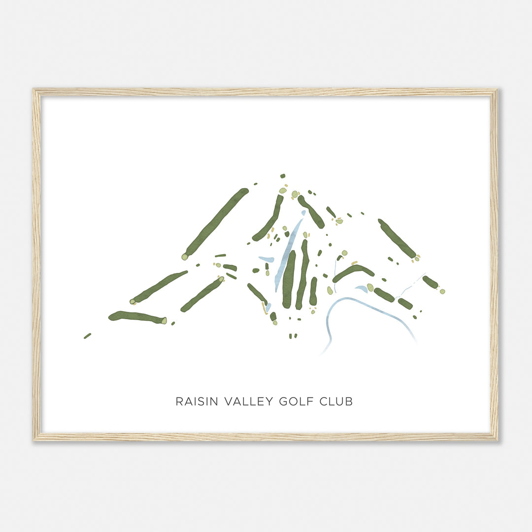Print of Raisin Valley Golf Club Modern Map