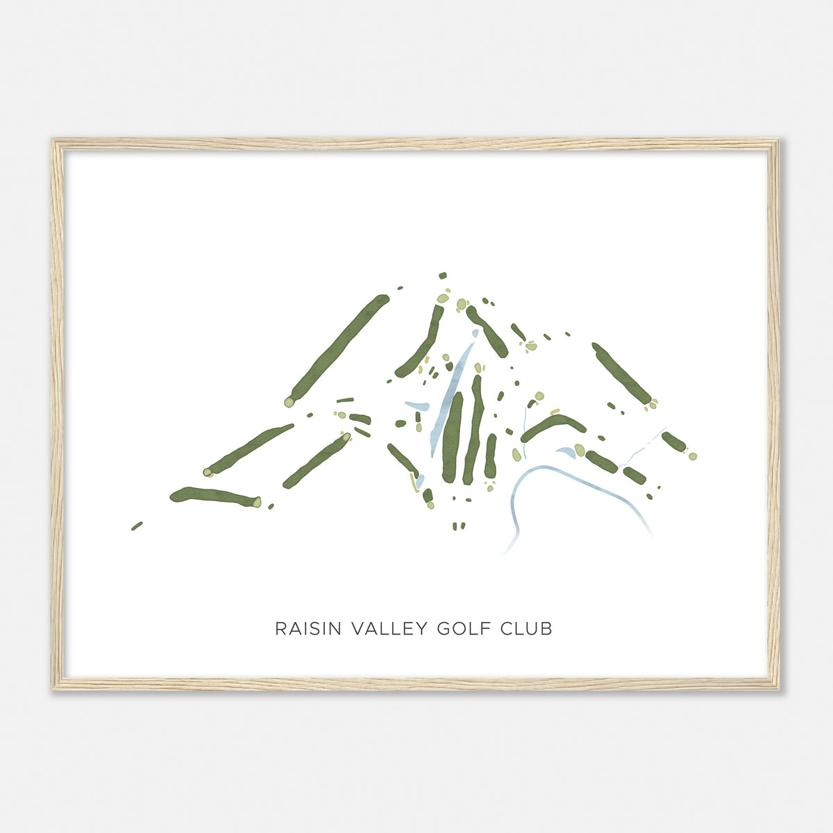 Print of Raisin Valley Golf Club Modern Map