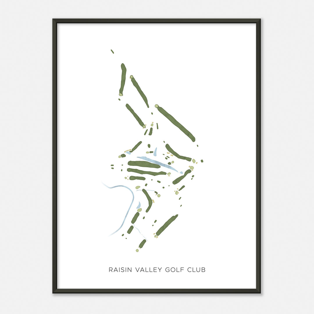 Print of Raisin Valley Golf Club Modern Map