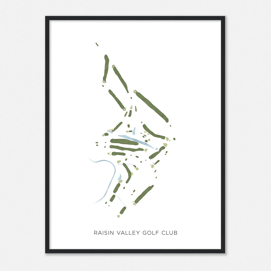 Print of Raisin Valley Golf Club Modern Map
