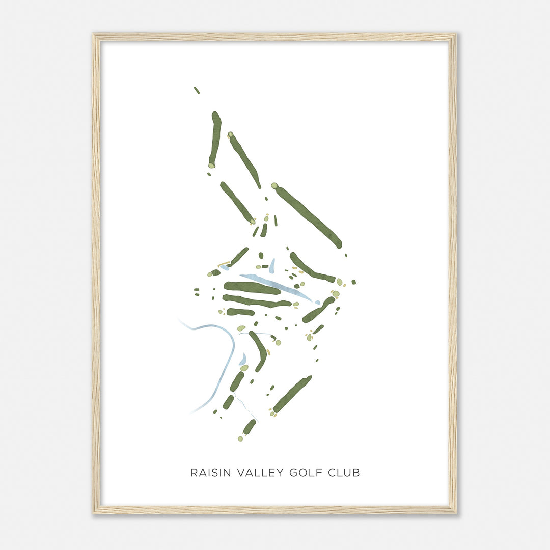 Print of Raisin Valley Golf Club Modern Map
