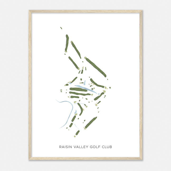 Print of Raisin Valley Golf Club Modern Map
