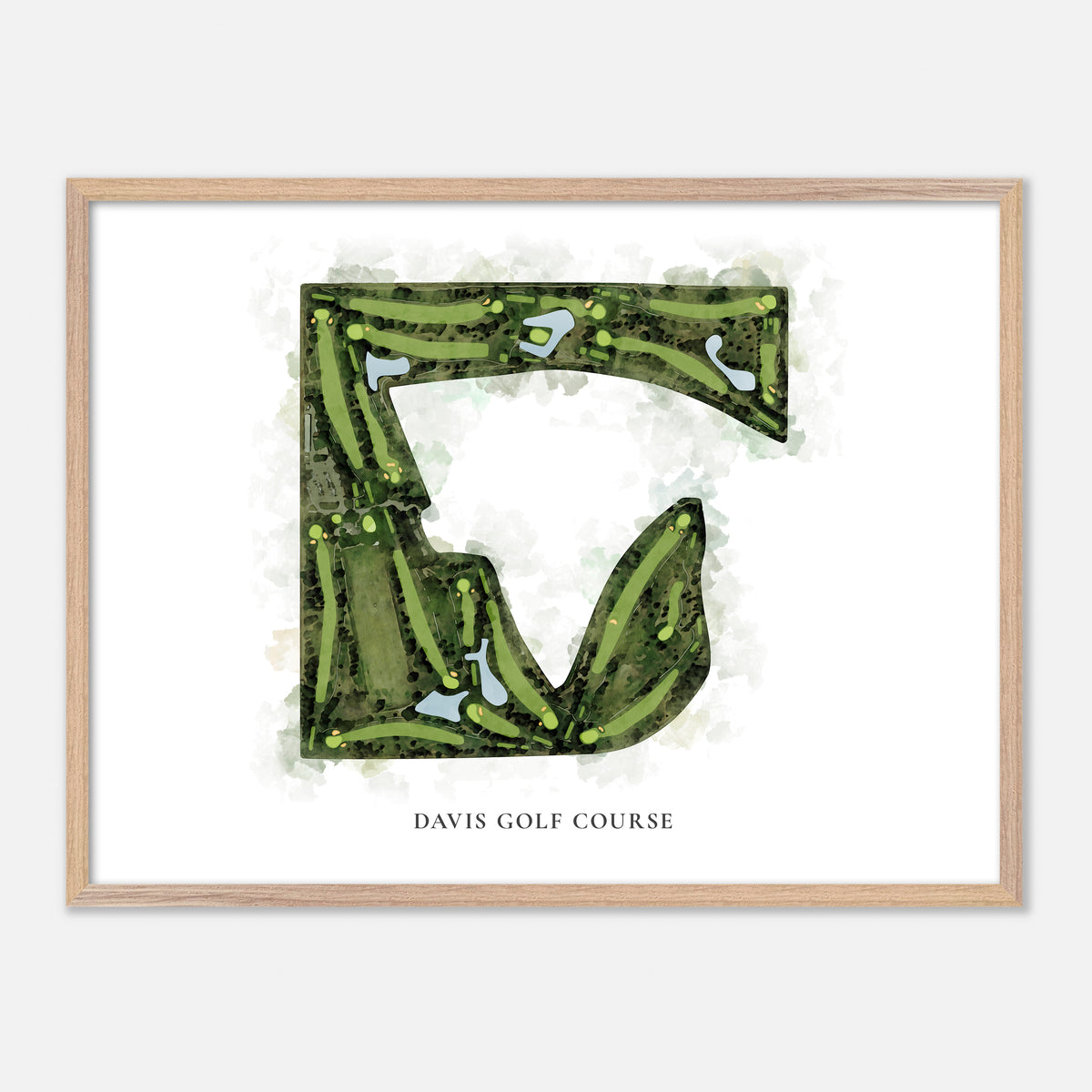 Print of Davis Golf Course Classic Map
