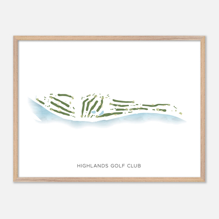 Print of Highlands Golf Club Modern Map