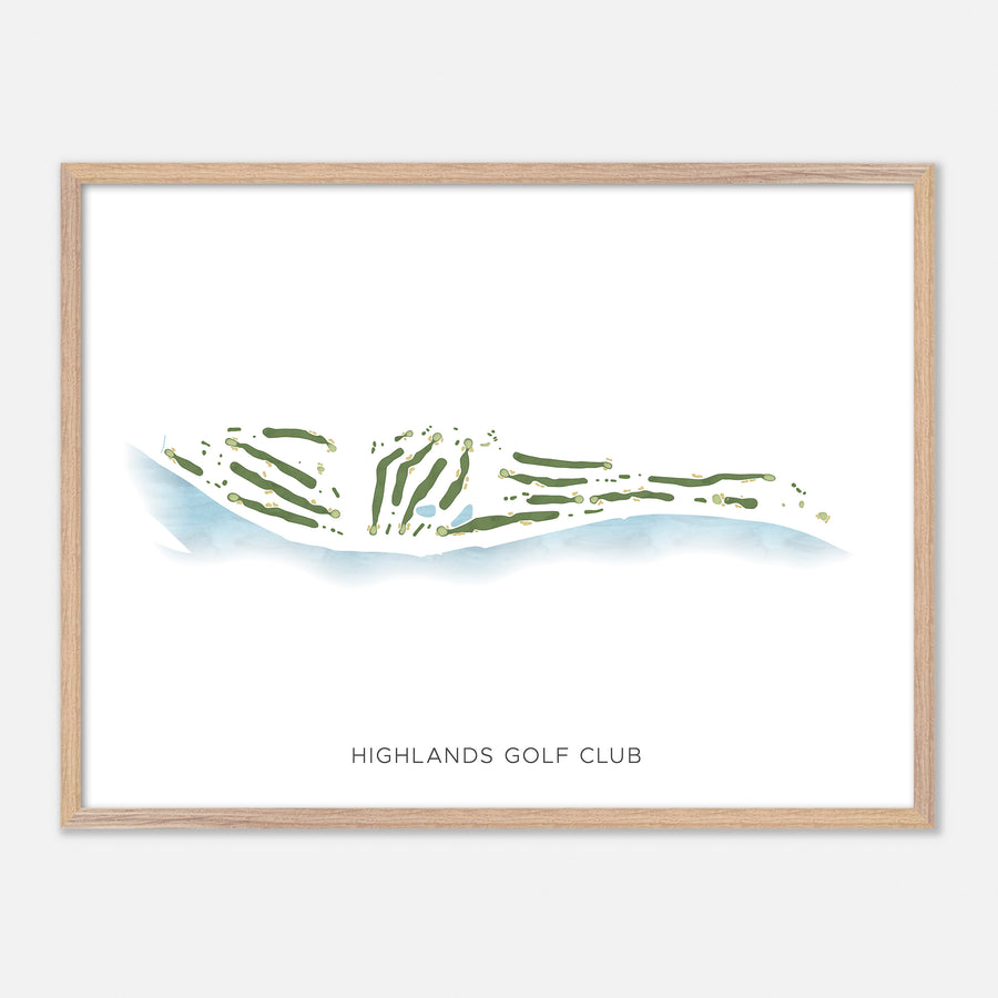 Print of Highlands Golf Club Modern Map