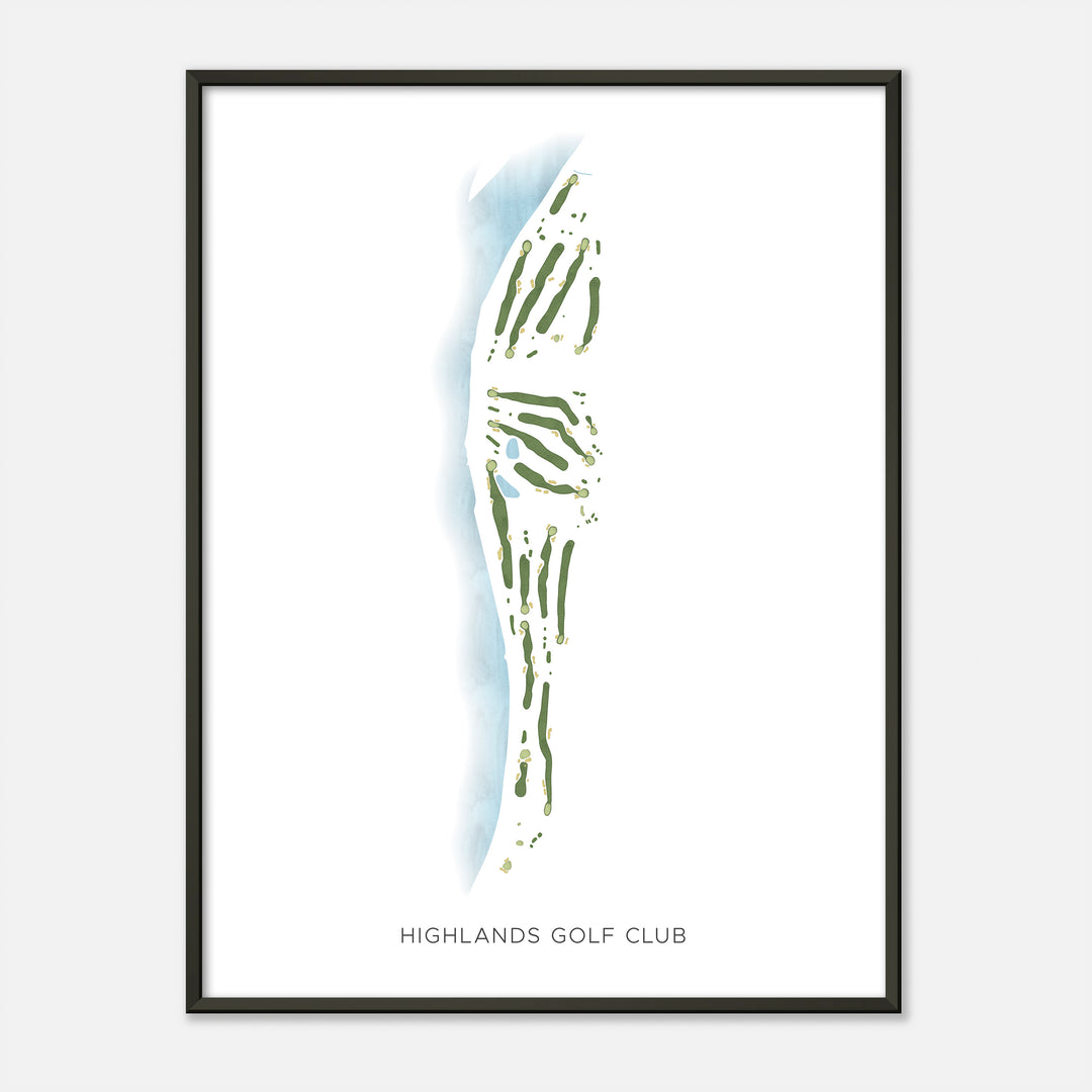 Print of Highlands Golf Club Modern Map