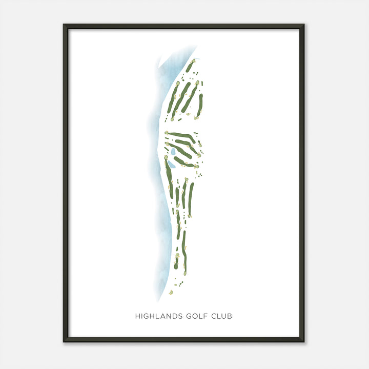 Print of Highlands Golf Club Modern Map