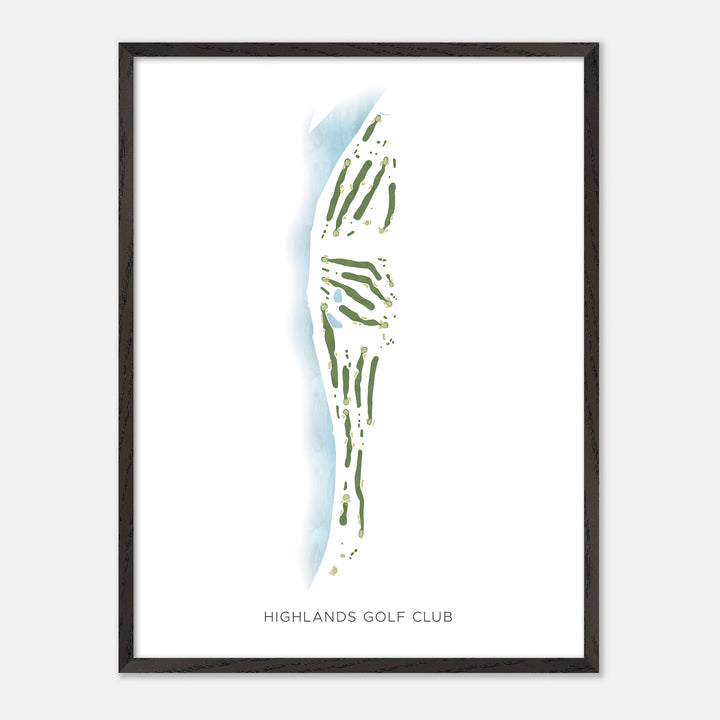 Print of Highlands Golf Club Modern Map
