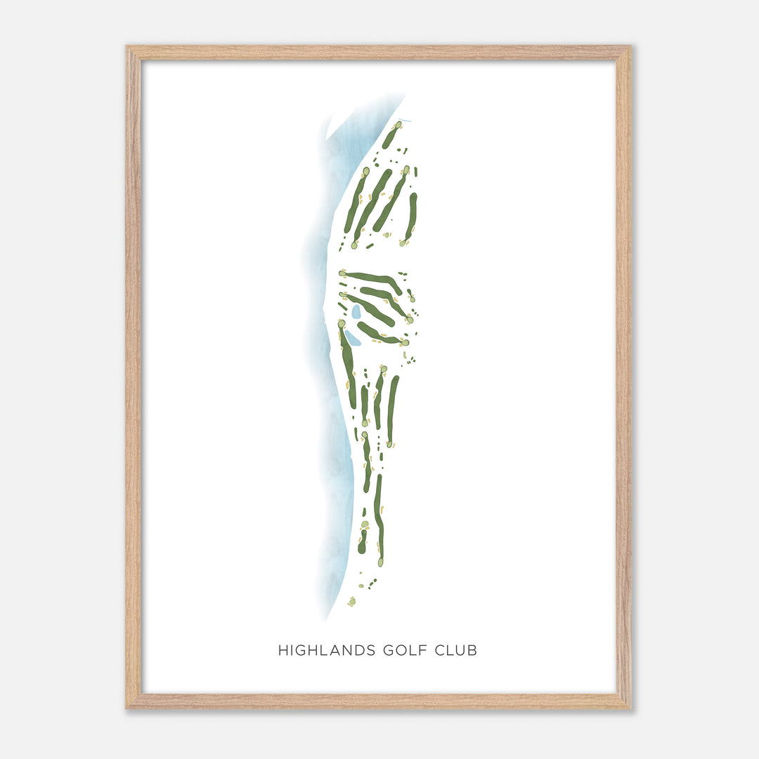 Print of Highlands Golf Club Modern Map