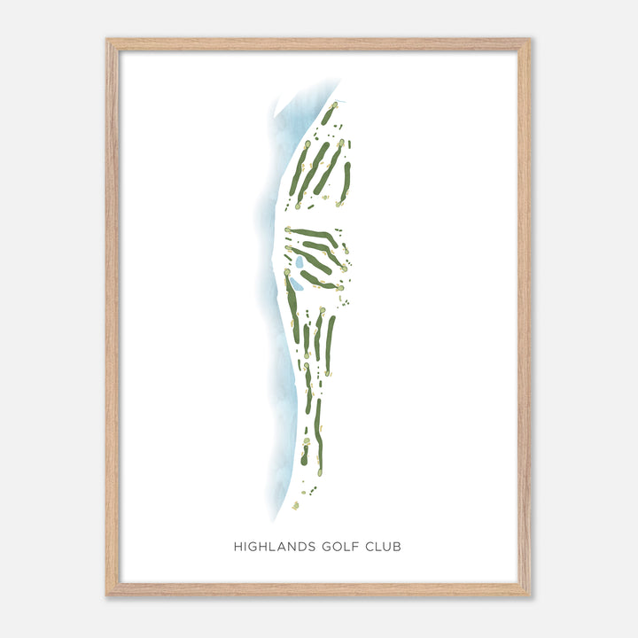 Print of Highlands Golf Club Modern Map
