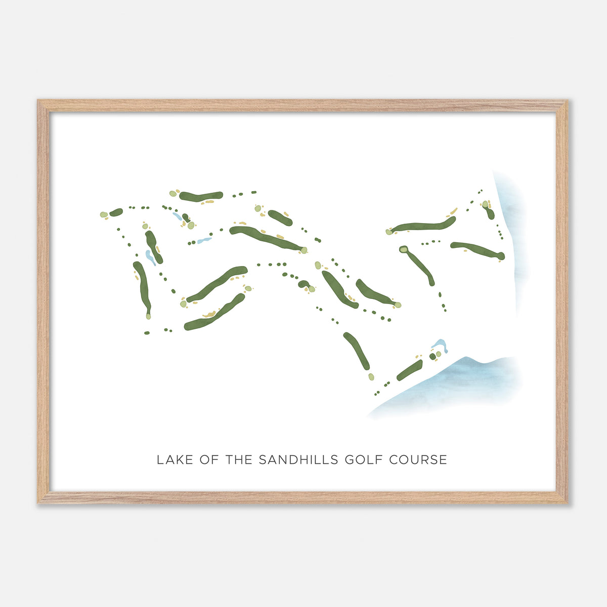 Print of Lake Of The Sandhills Golf Course Modern Map
