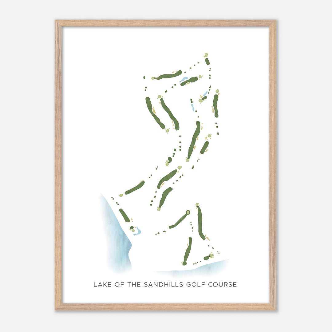 Print of Lake Of The Sandhills Golf Course Modern Map