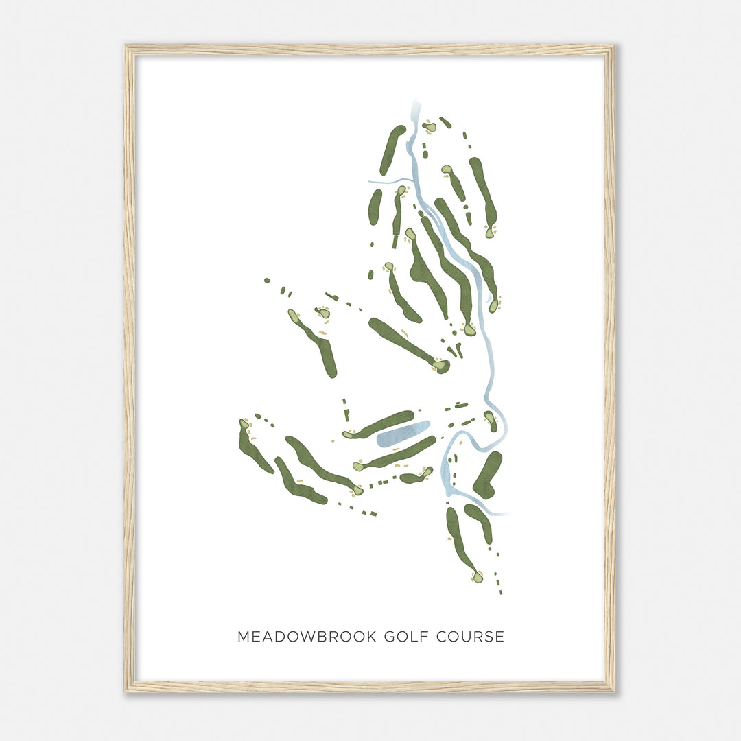 Print of Meadowbrook Golf Course Modern Map