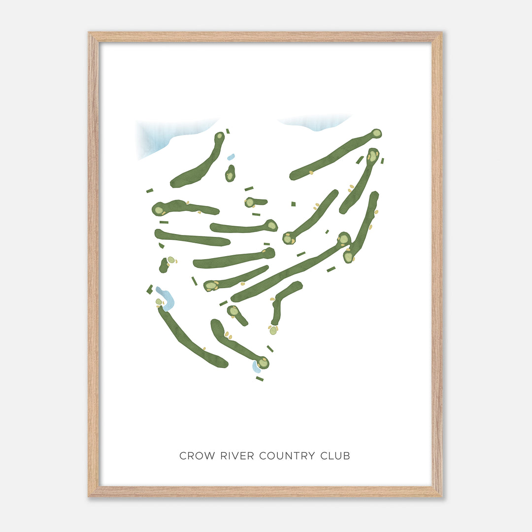 Print of Crow River Country Club Modern Map