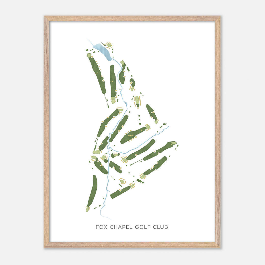 Print of Fox Chapel Golf Club Modern Map