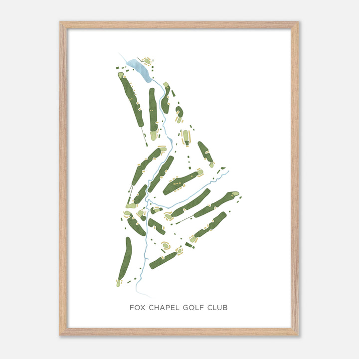 Print of Fox Chapel Golf Club Modern Map