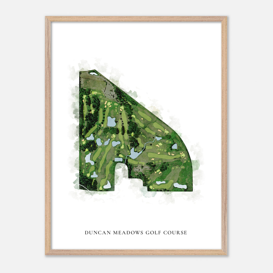 Print of Duncan Meadows Golf Course Classic Map