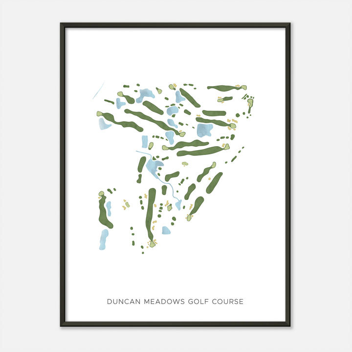 Print of Duncan Meadows Golf Course Modern Map