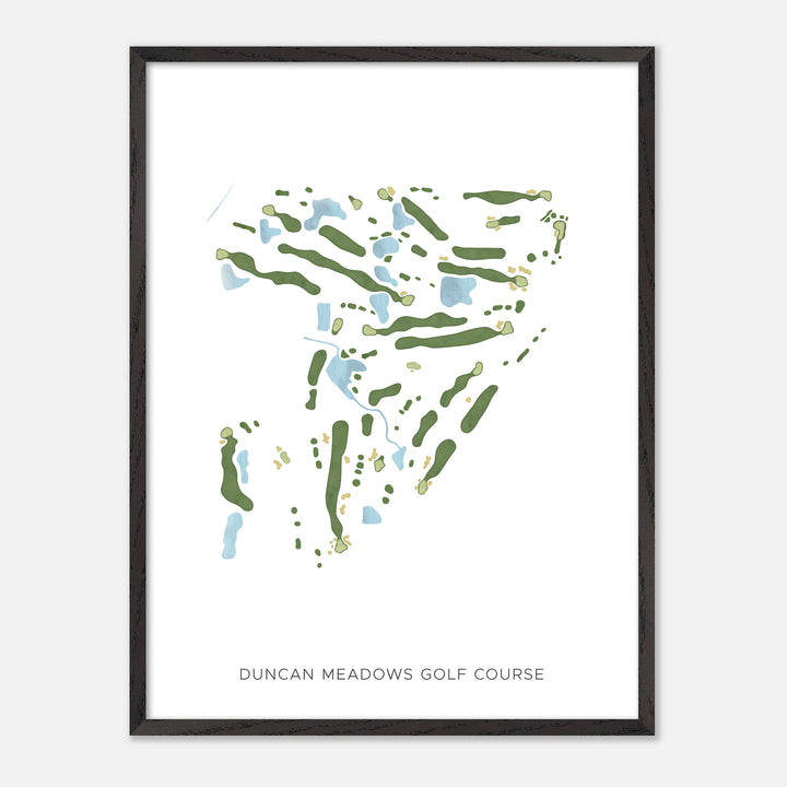 Print of Duncan Meadows Golf Course Modern Map