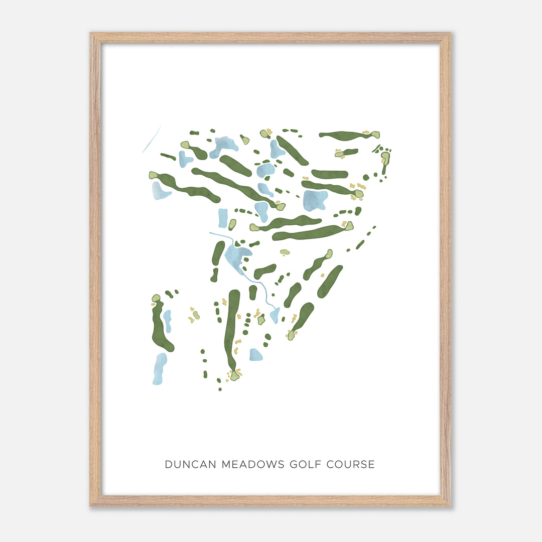 Print of Duncan Meadows Golf Course Modern Map
