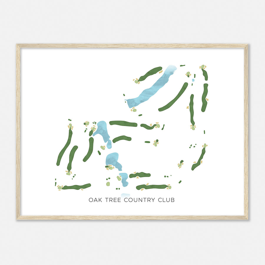 Print of Oak Tree Country Club Modern Map