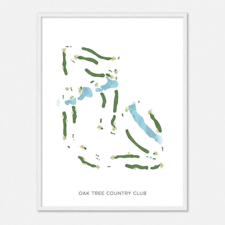 Print of Oak Tree Country Club Modern Map