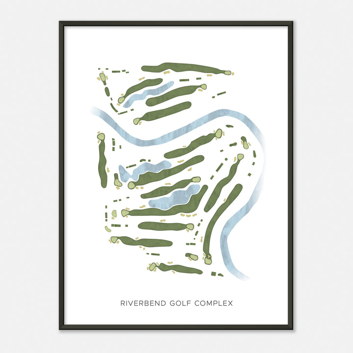 Print of Riverbend Golf Complex Modern Map