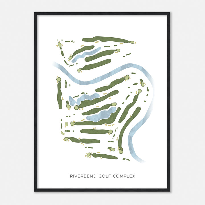 Print of Riverbend Golf Complex Modern Map