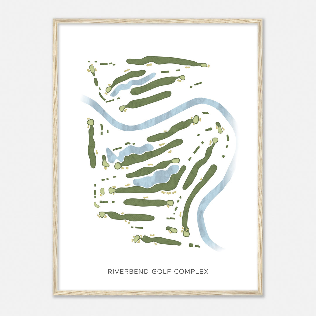 Print of Riverbend Golf Complex Modern Map