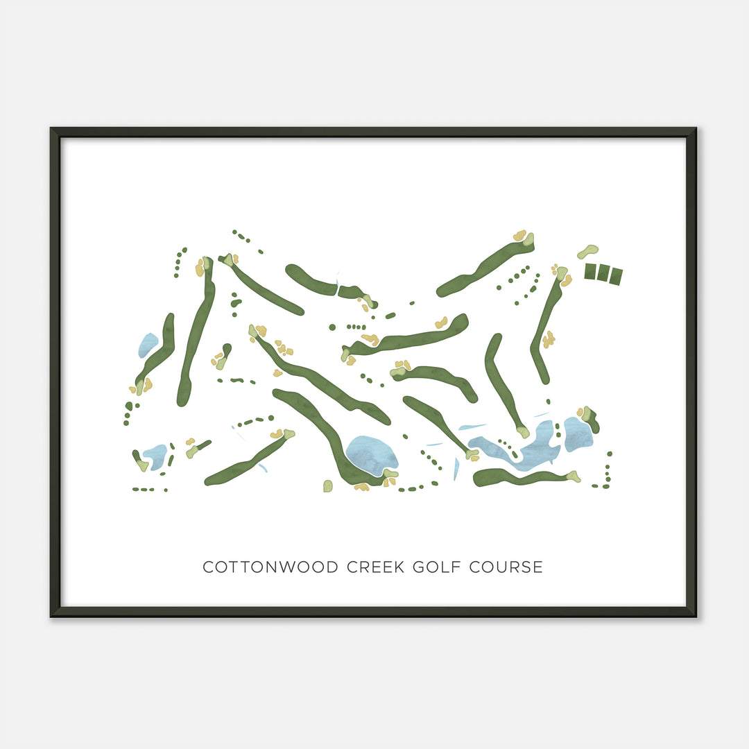 Print of Cottonwood Creek Golf Course Modern Map