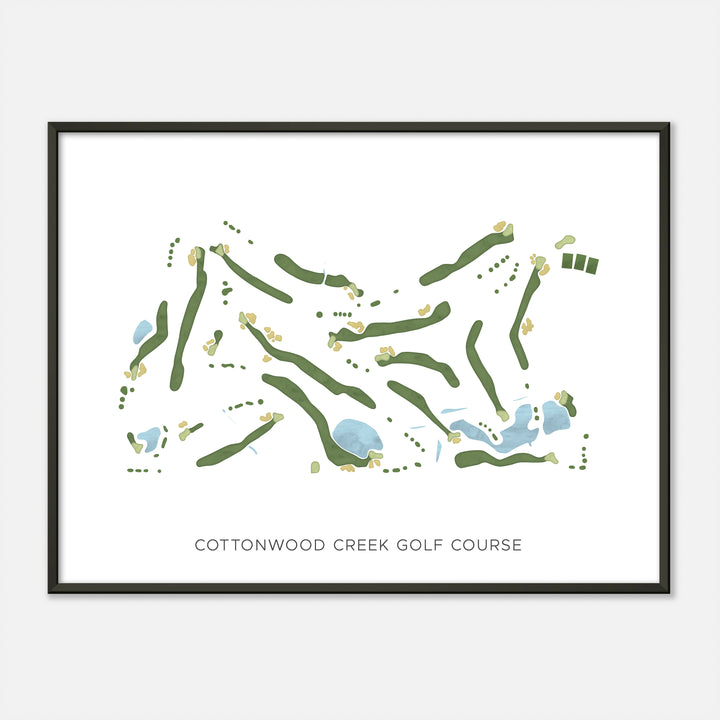 Print of Cottonwood Creek Golf Course Modern Map