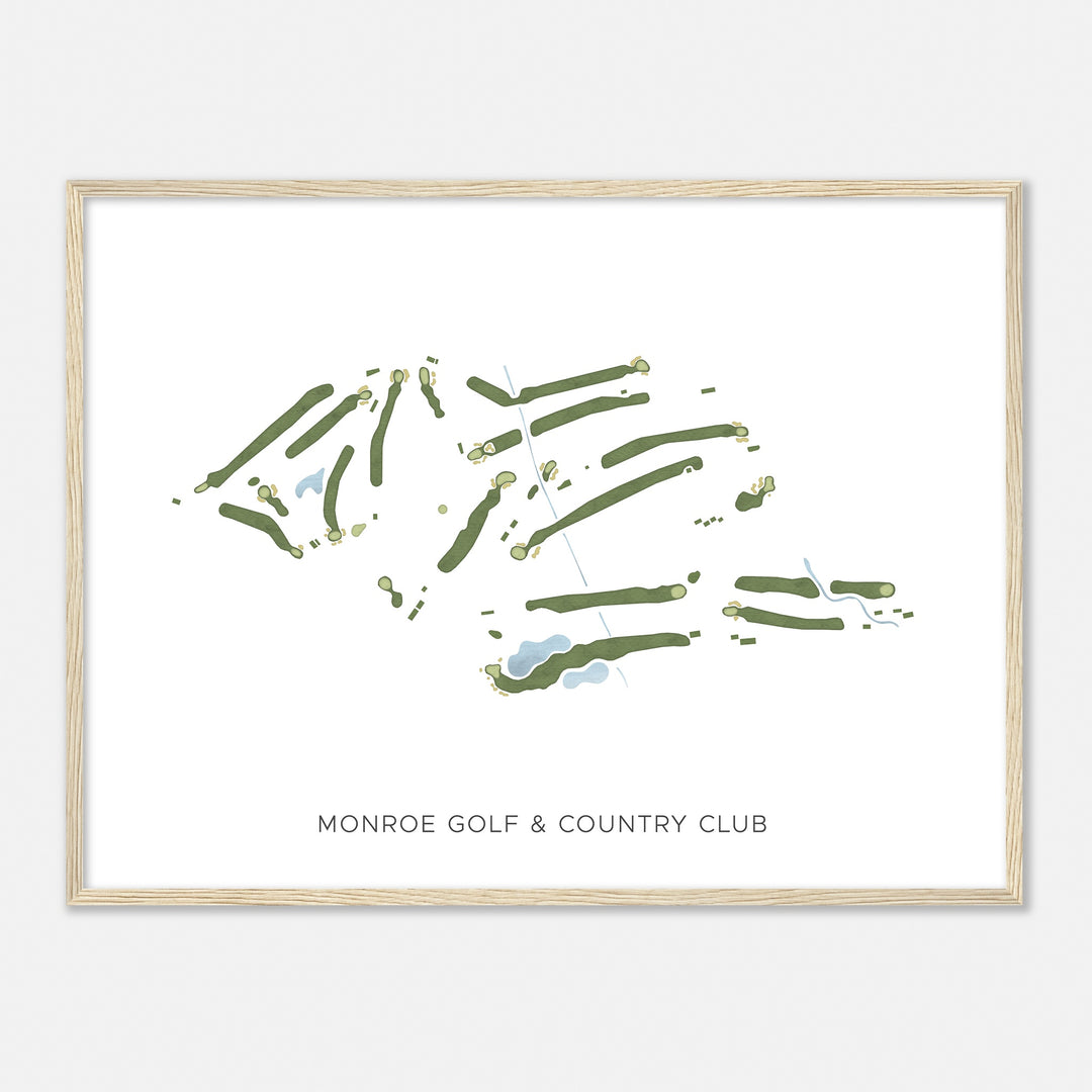 Print of Monroe Golf & Country Club Modern Map