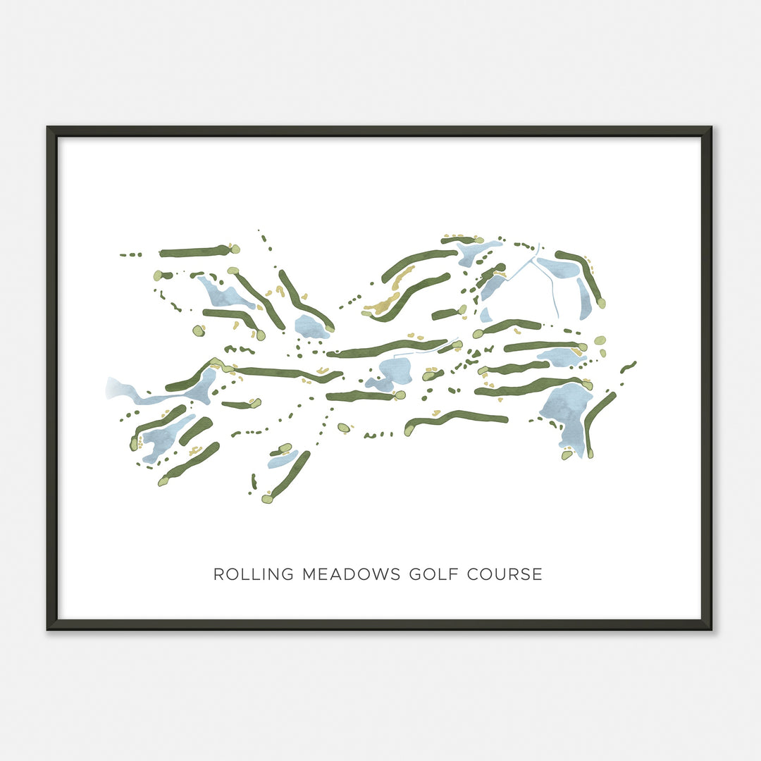 Print of Rolling Meadows Golf Course Modern Map