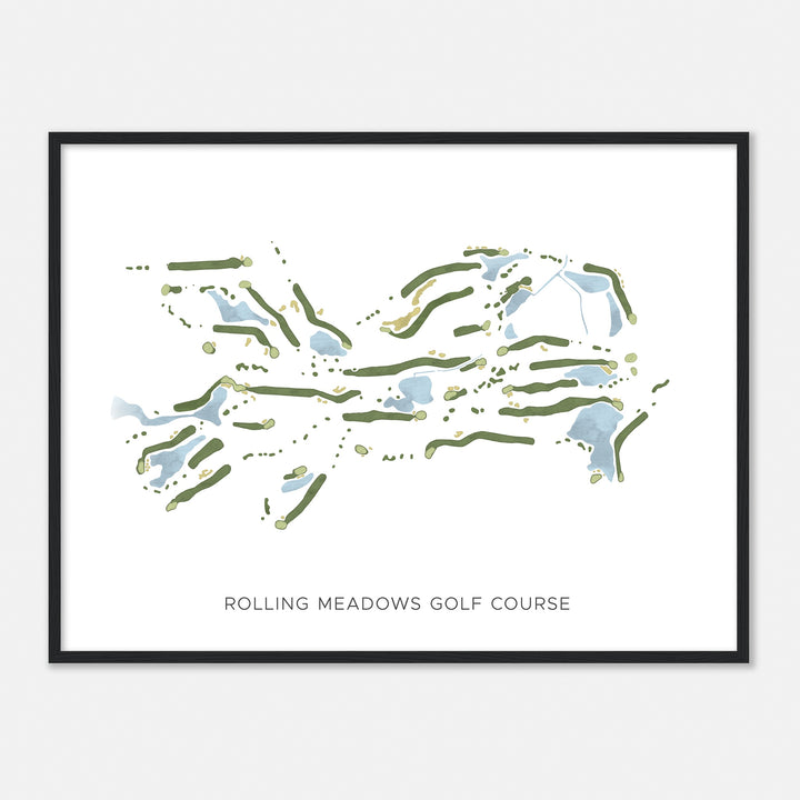 Print of Rolling Meadows Golf Course Modern Map