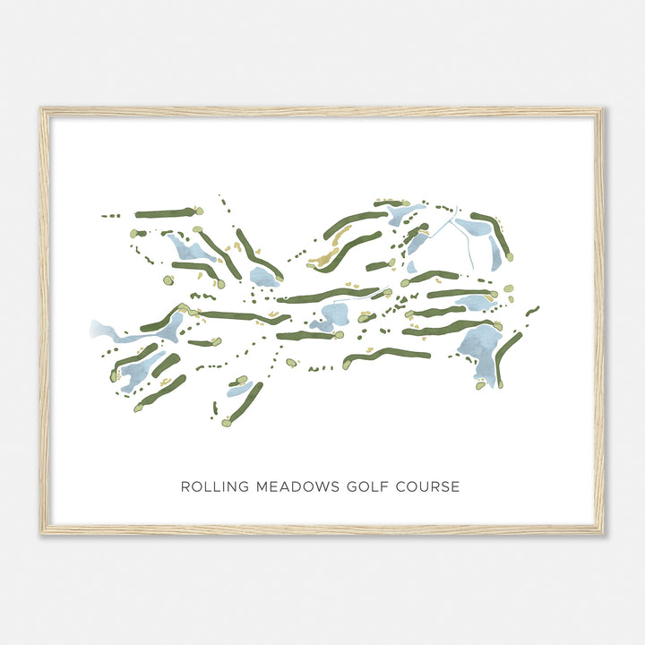 Print of Rolling Meadows Golf Course Modern Map