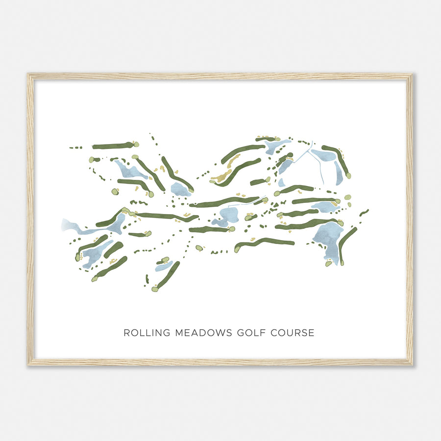 Print of Rolling Meadows Golf Course Modern Map