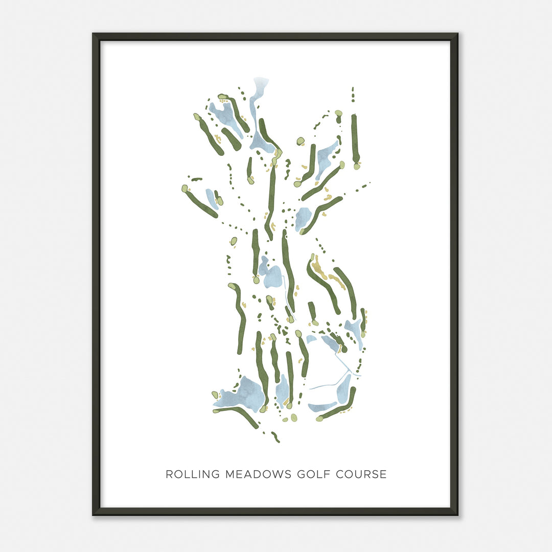 Print of Rolling Meadows Golf Course Modern Map